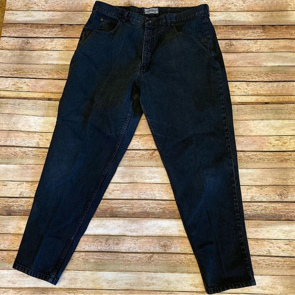 Vintage Stone Mesa Jean Company High Waist Tapered Black Mom Jeans Size 22W